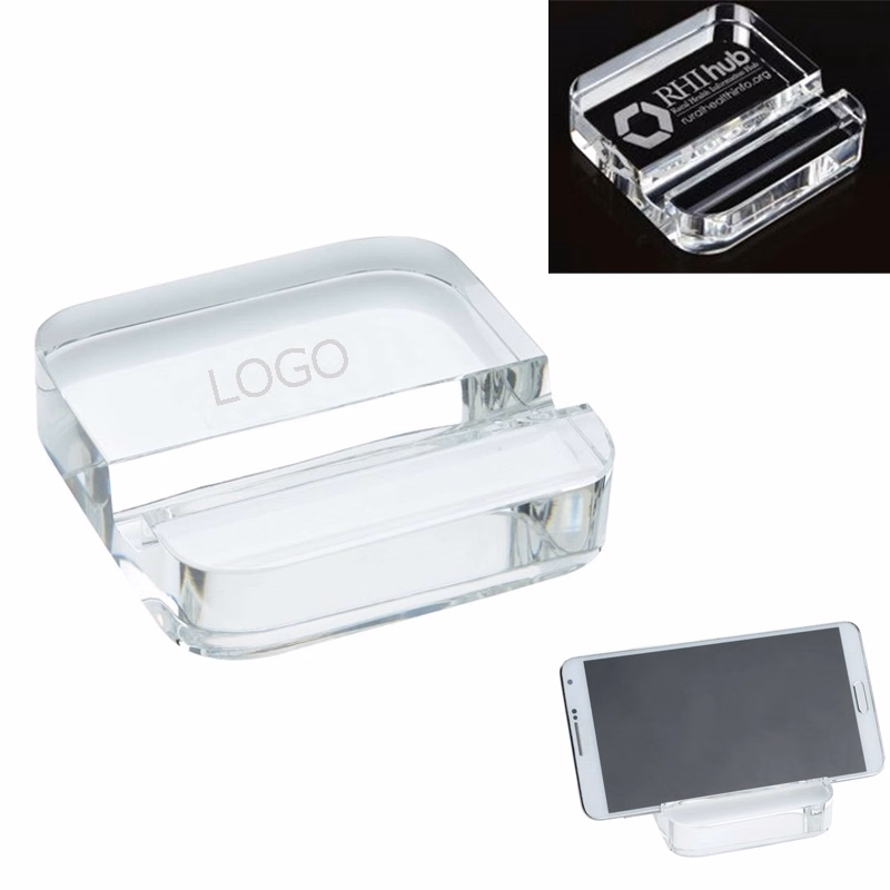 Crystal Paperweight Phone Stand - Square
