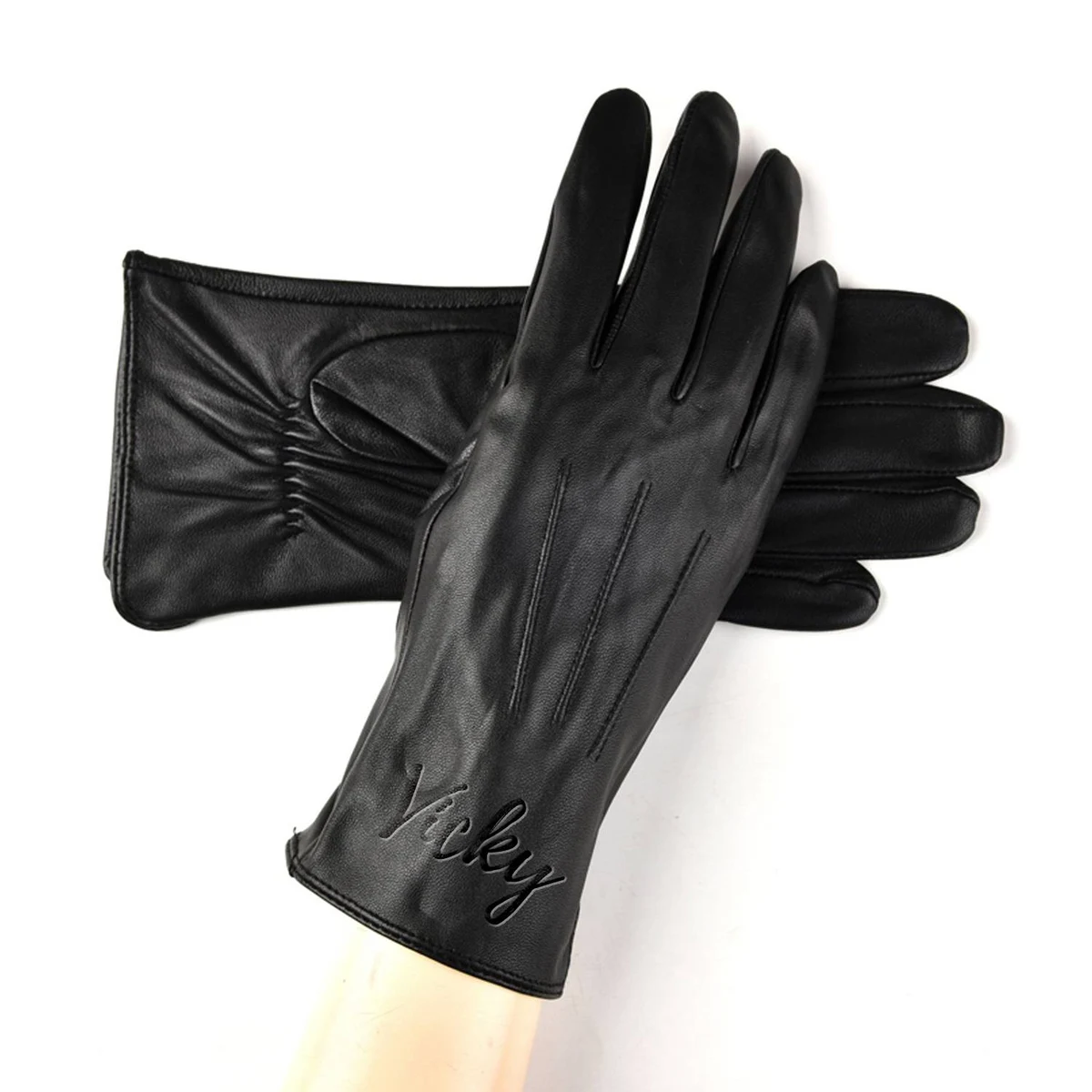 Winter Genuine Leather Lambskin Gloves 1