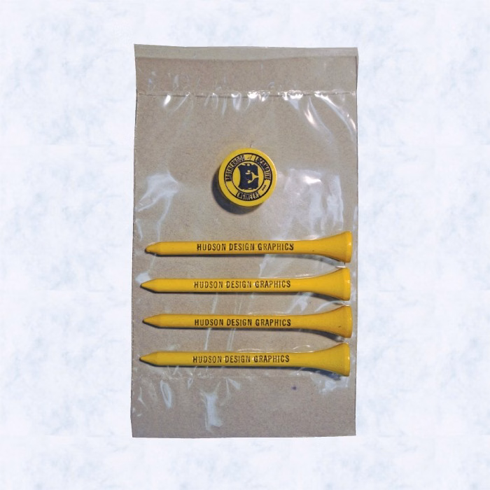 Poly Bag Combo Pack w/ Four 2 3/4" Tees & 1 Marker (Express Service)