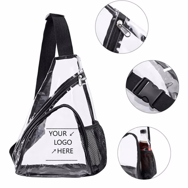 Transparent Single-shoulder Portable Crossbody Bag for Work, School and Travel