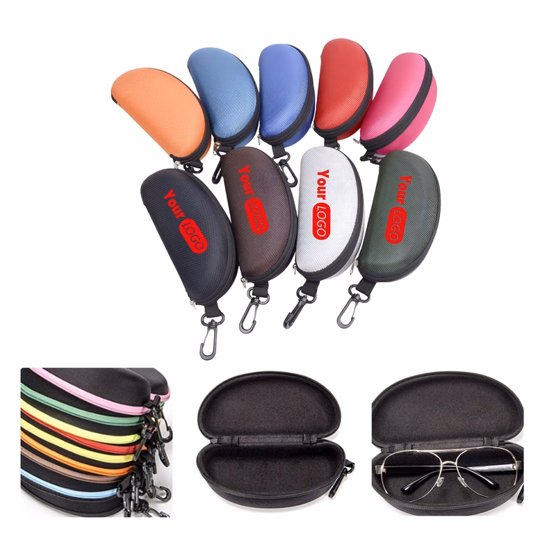 MOQ50 Personalized EVA Sunglasses Case With Hook & Zipper