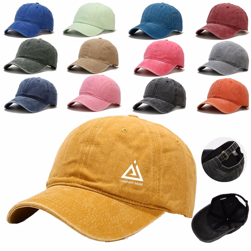 Washed Faded Cotton Hat 6 Panel Dad Hat Baseball Cap