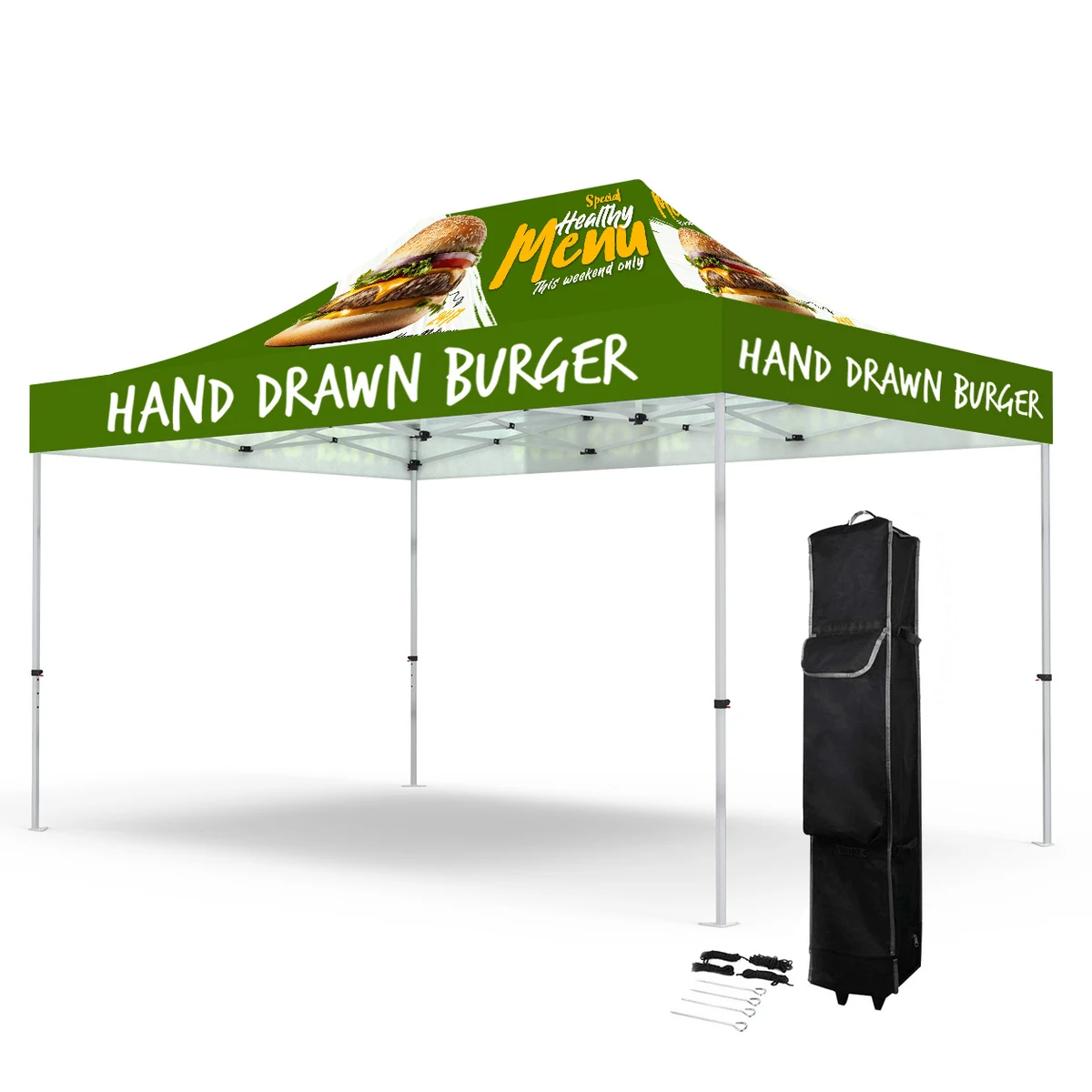 10' x 15' Premium Hex Aluminum Frame w/ Dye Sublimation Canopy 1