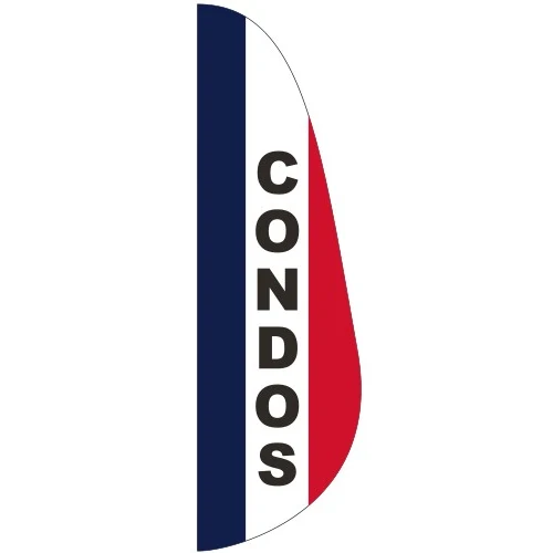 "CONDOS" 3' x 10' Message Feather Flag 1