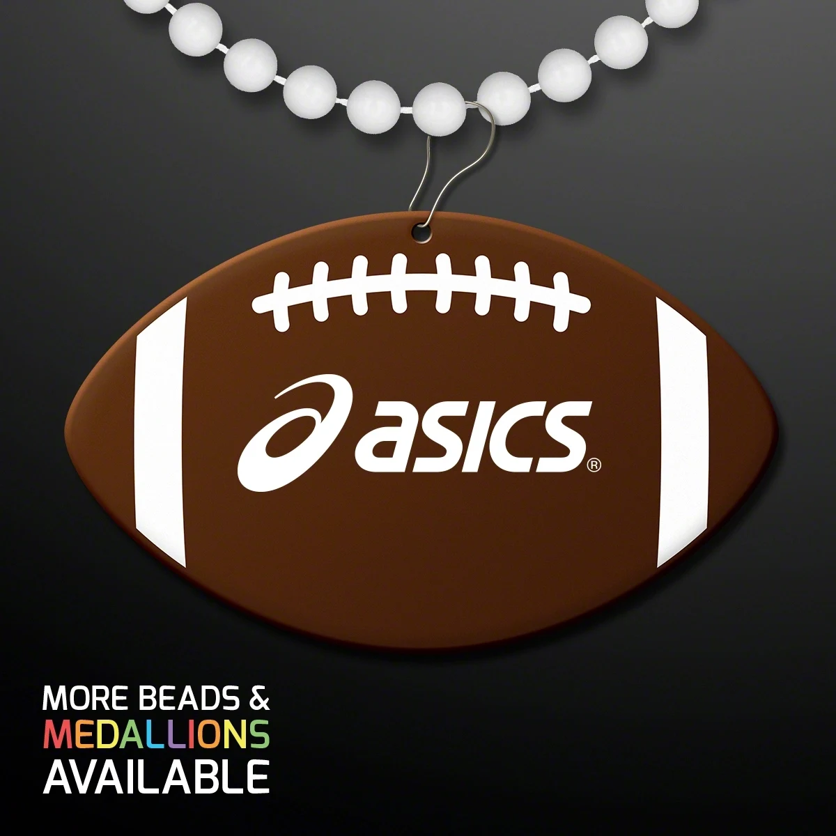 Football Shape Medallion with Beaded Necklace 1