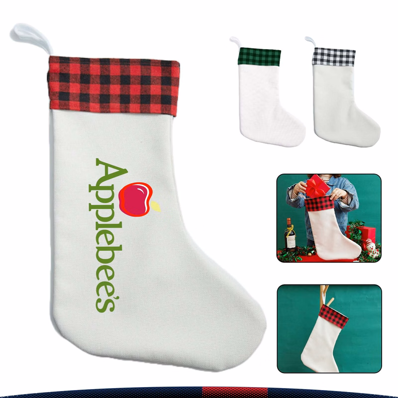 Checked Christmas Socks