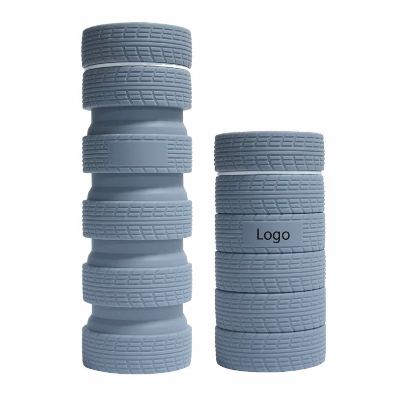 Tire Shape Collapsible Silicone Water Bottle