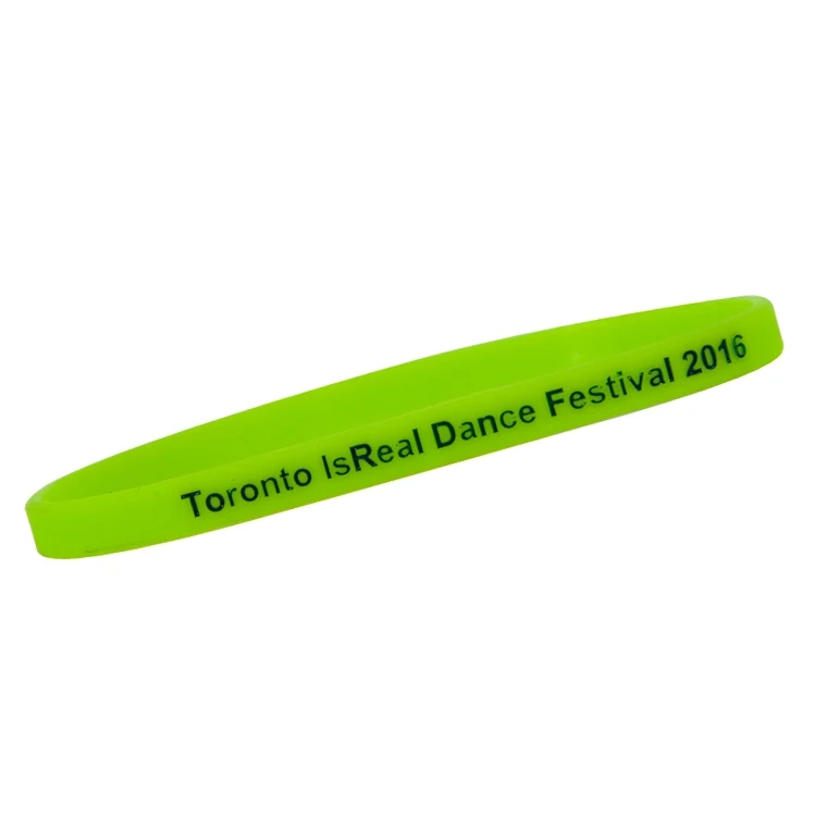 1/4" Rush Debossed Silicone Wristband with Colorfill 1