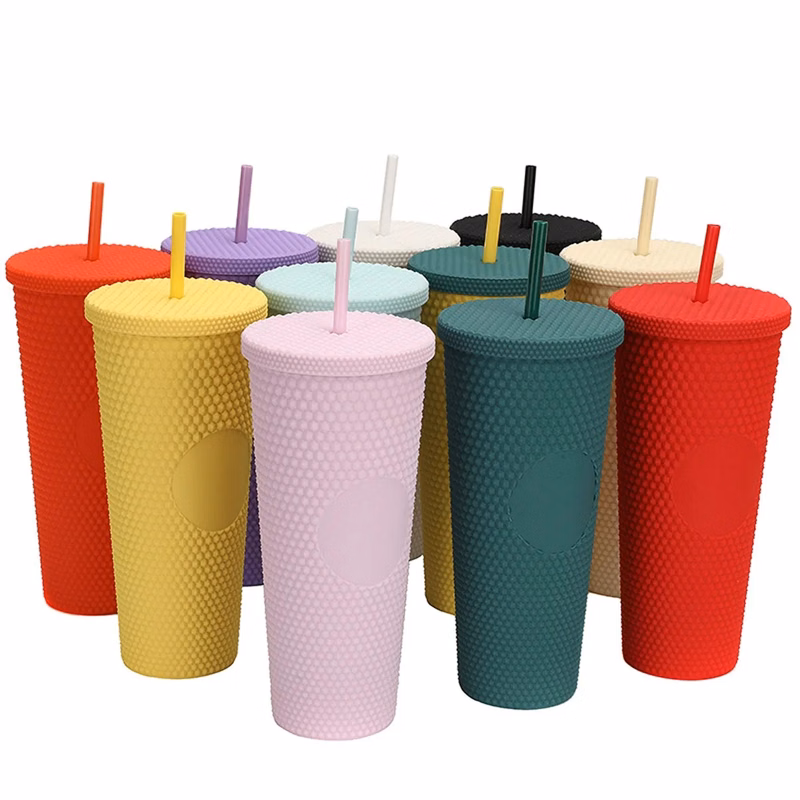 24oz Studded Tumbler with Lid and Straw