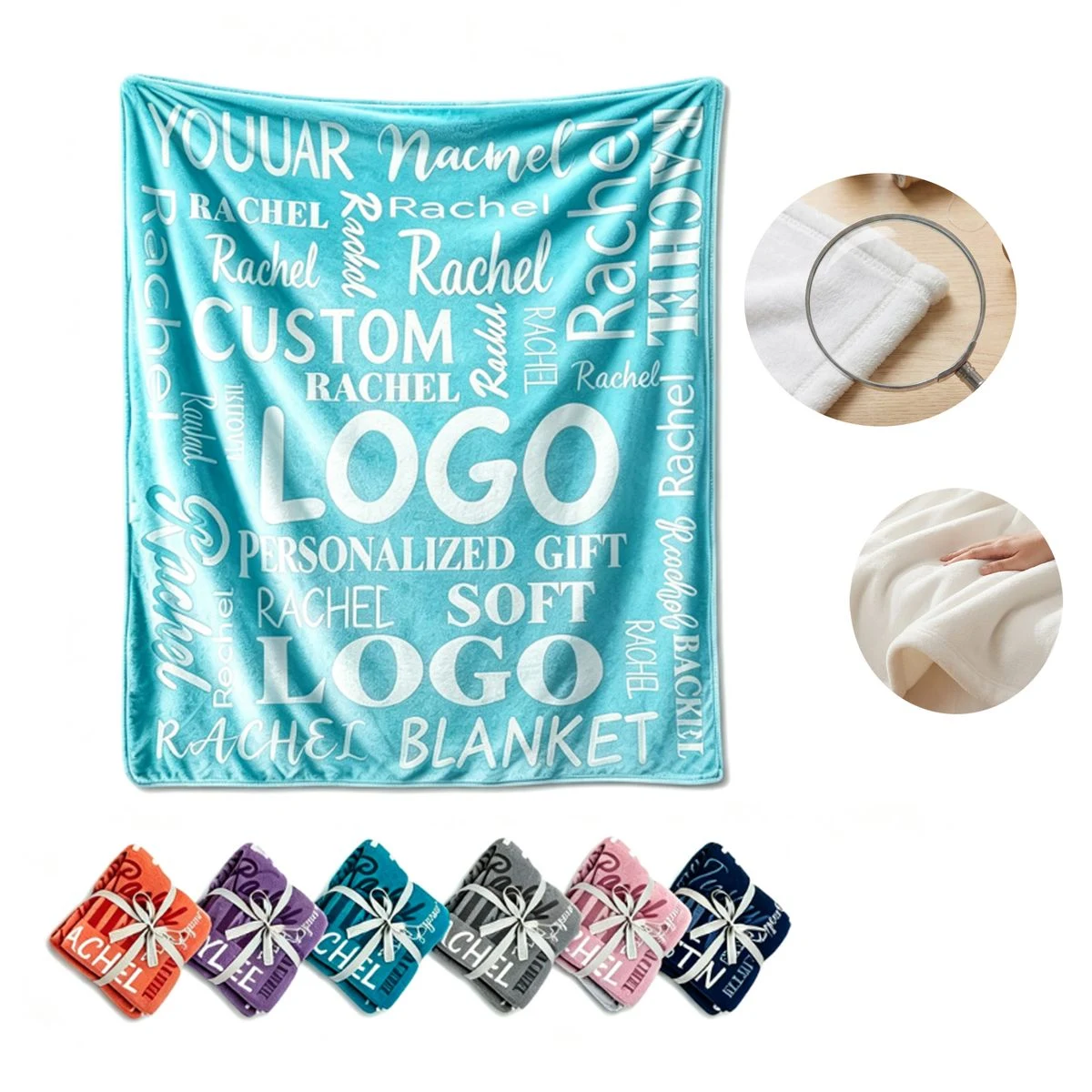 Custom Printed Flannel Air Condition Throw Blanket 1