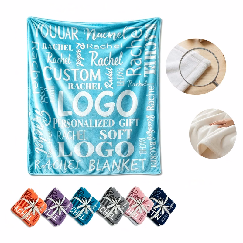 Custom Printed Flannel Air Condition Throw Blanket