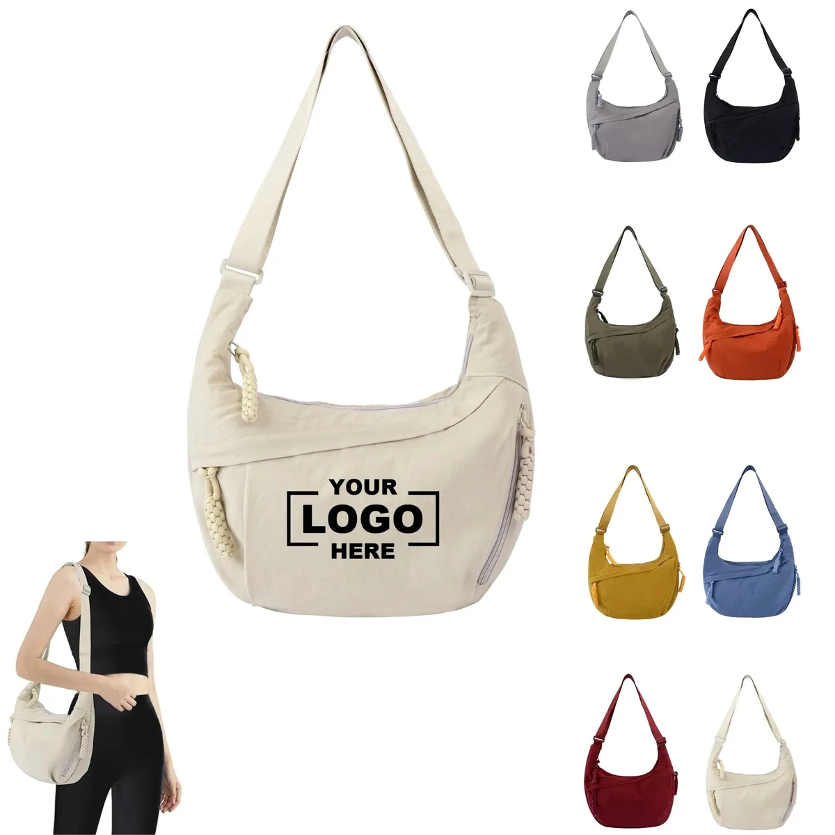 Large Capacity Fashion Crescent Shaped Shoulder Bag 1