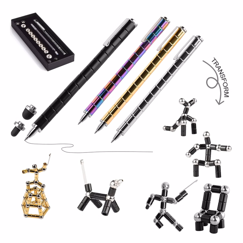 Multifunctional Deformable Magnetic Fidget Writing Toy Pen