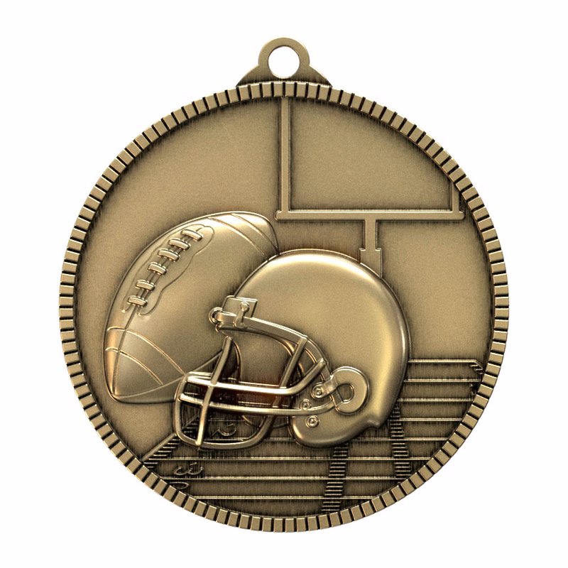 Antique Gold Football Classic Legacy Medallion (2")