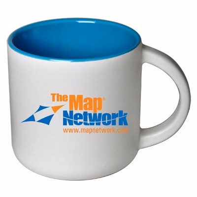 14 oz Sedona Mug - Matte White Out/Gloss Blue In