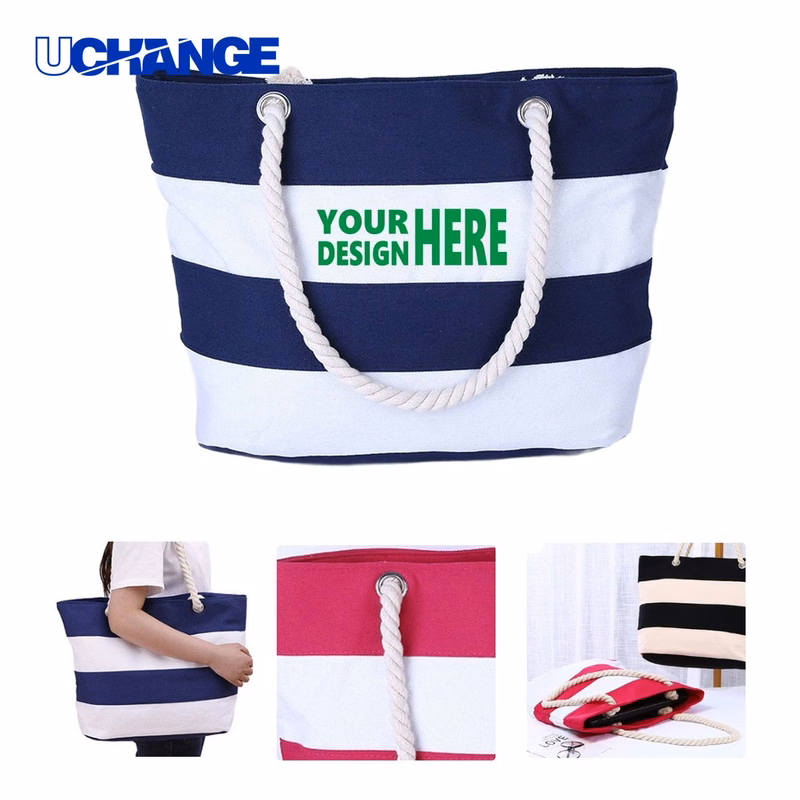 Stylish Canvas Tote with Jute Rope Handle