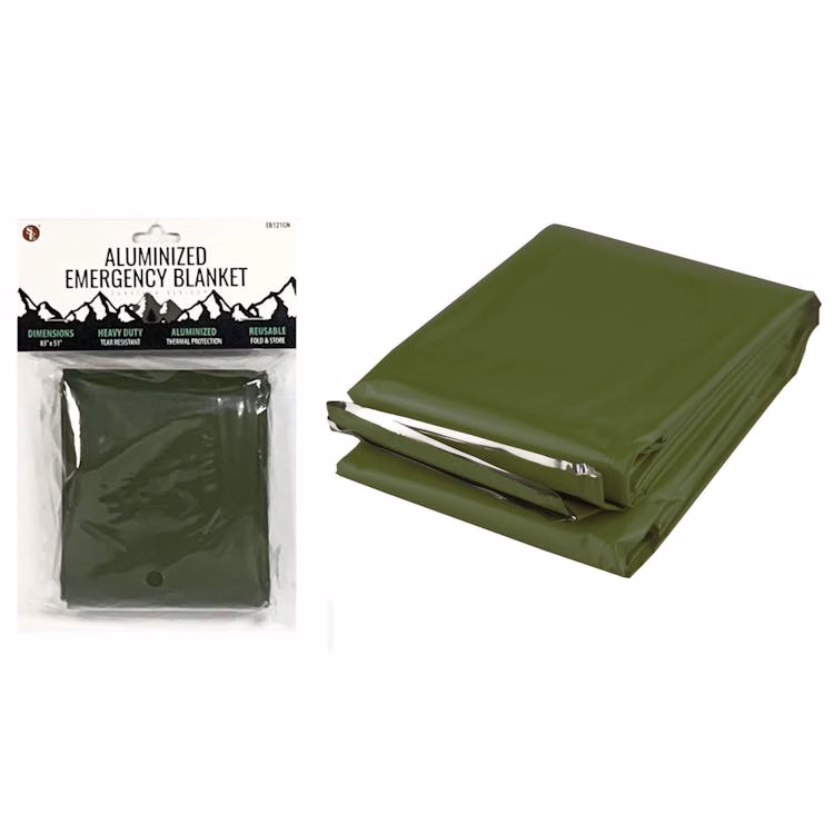 Heavy Duty Emergency Aluminized Blankets Green - 83" x 51"