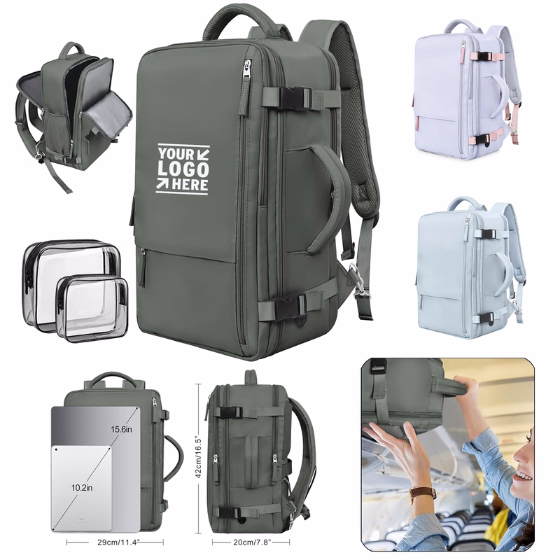 Women Men Flight Approved Carry-on Personal Item Travel Backpack Casual Daypack Hand Luggage Bag