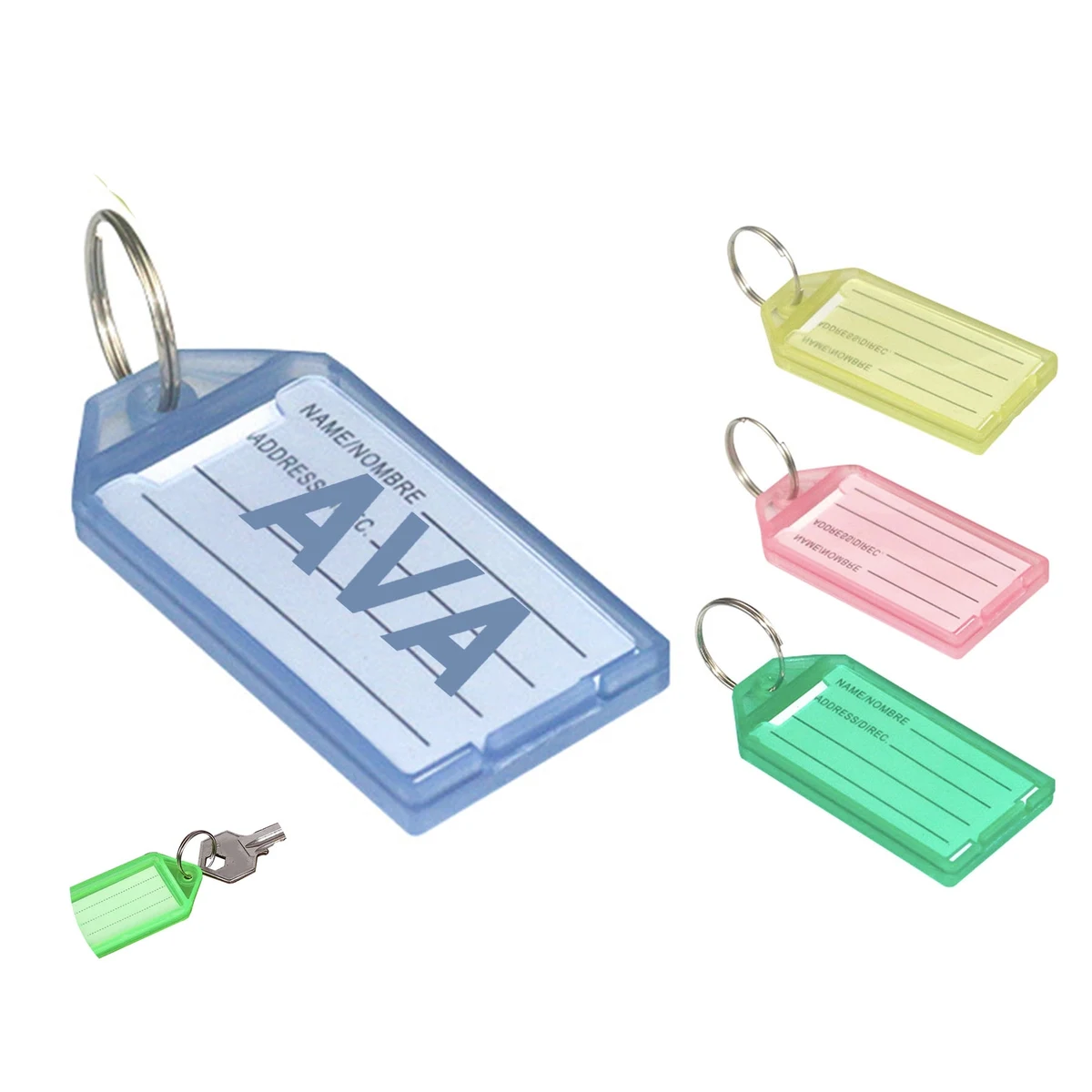Transparent Luggage Tag with Key Ring 1