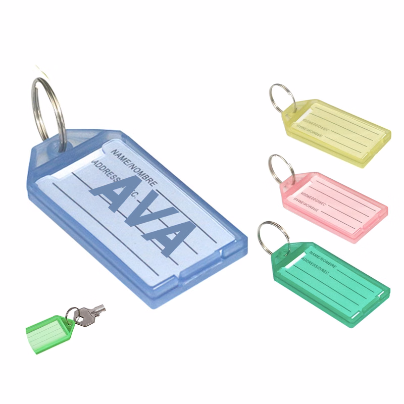 Transparent Luggage Tag with Key Ring