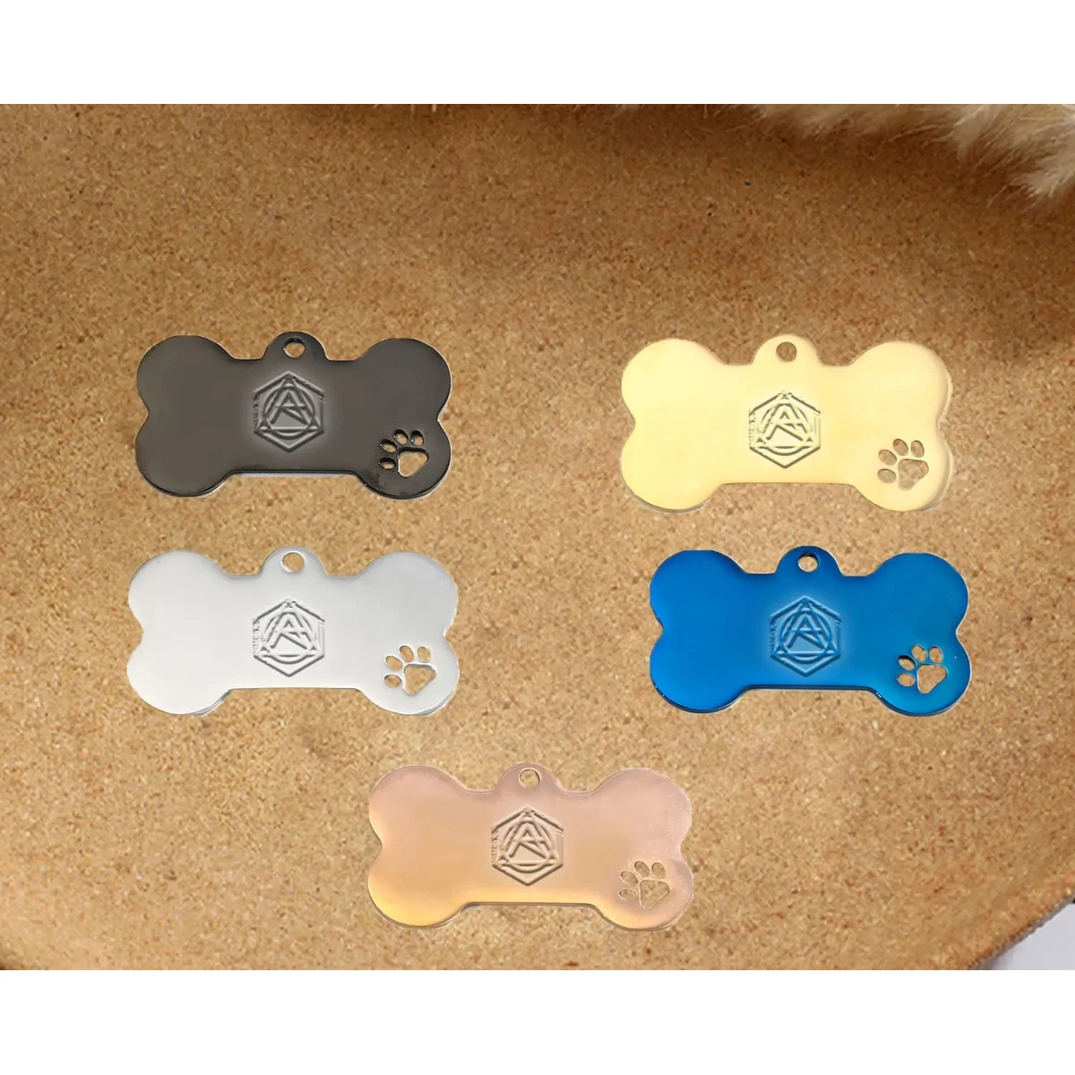 Stainless Bone Hollow Out Steel Pet Tag 1