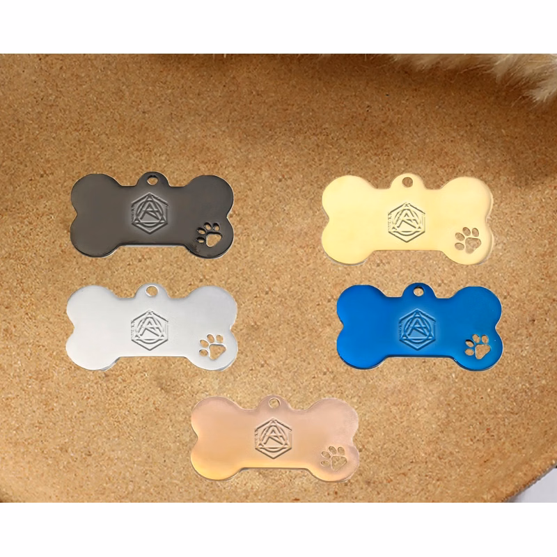 Stainless Bone Hollow Out Steel Pet Tag