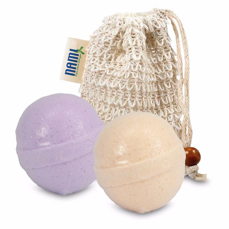 Loofah Bag with 2 Bath Bombs