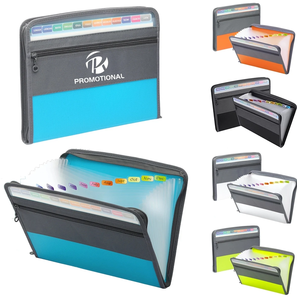 Expanding Accordion File Folder with Zipper Closure 1