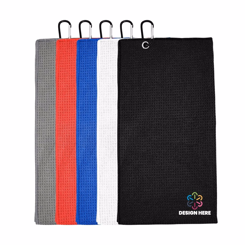 15.8"x23.7" Microfiber Golf Towel Full Color With Carabiner