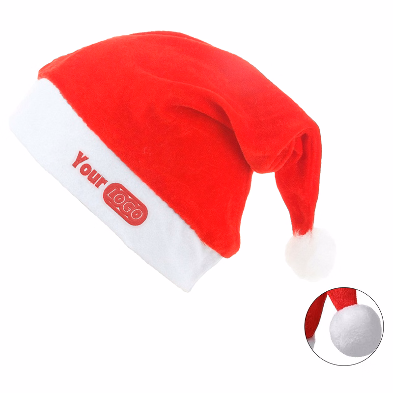 Non-woven Fabrics Short Plush Santa Cap