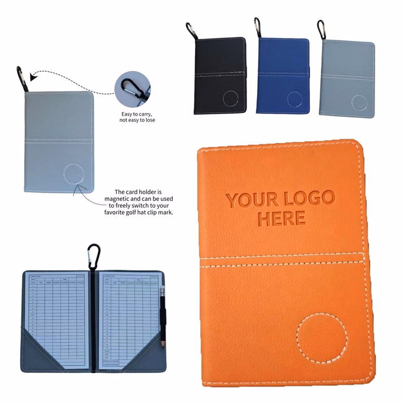 Durable Portable PU Golf Points Book With Carabiner For Golfers