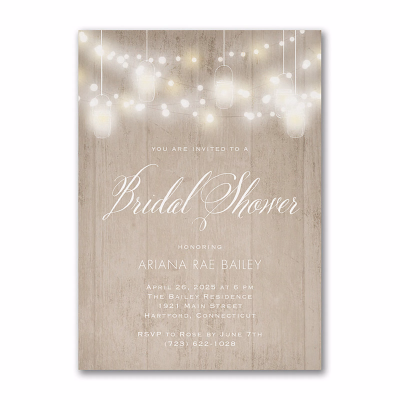 Woodgrain Lights Event Invitation