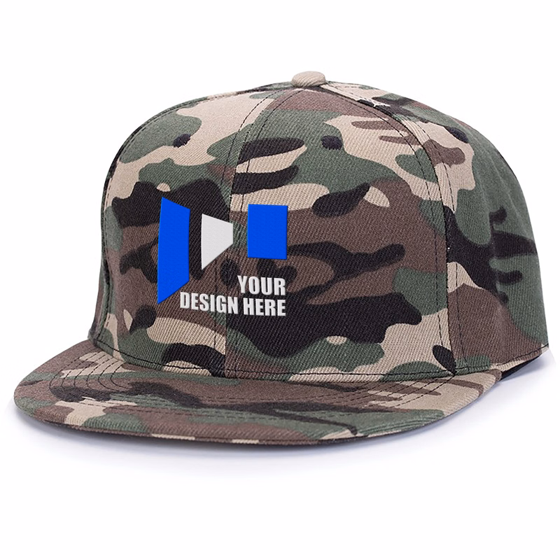 Camouflage Adult Structured Flat Visor Snapback Cap