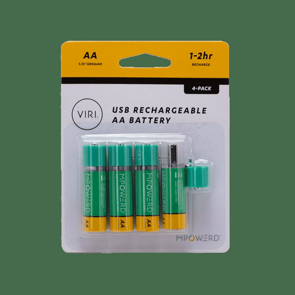 MPOWERD 4 Pack Rechargeable USB Batteries