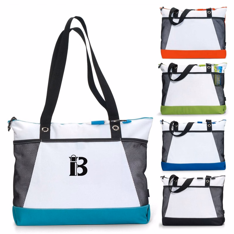 Custom Large Daily Reusable Mesh Oxford Venture Tote bag