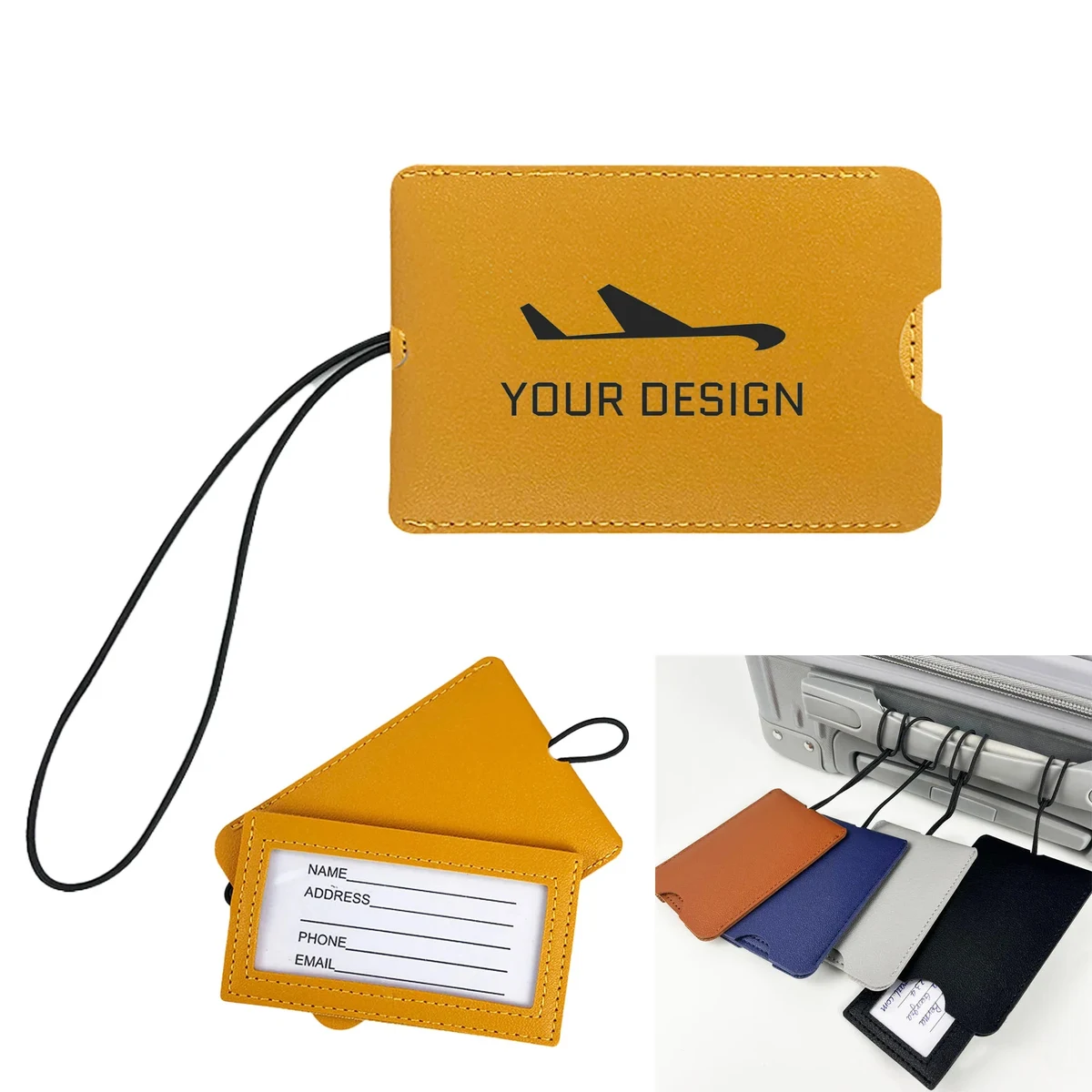 Elegant PU Leather Luggage Tag for Stylish Travelers 1