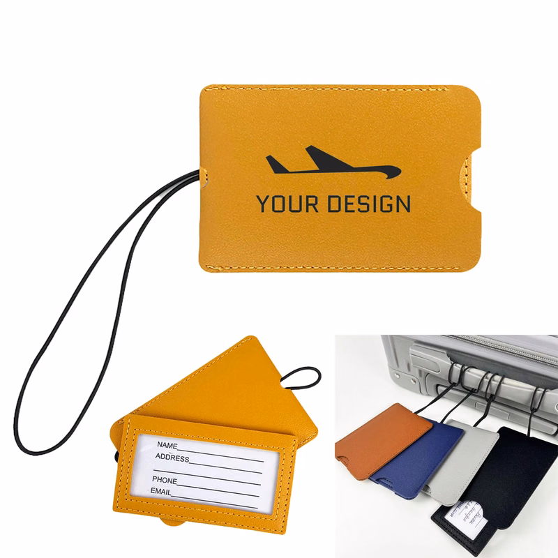 Elegant PU Leather Luggage Tag for Stylish Travelers