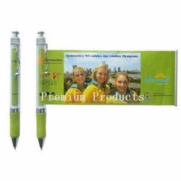 Aluminum Banner Pen w/ Wavy Pocket Clip