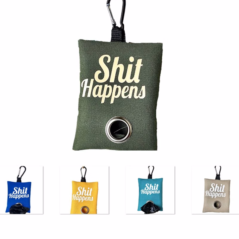 Canvas Dog Poop Waste Bag Dispenser With Carabiners