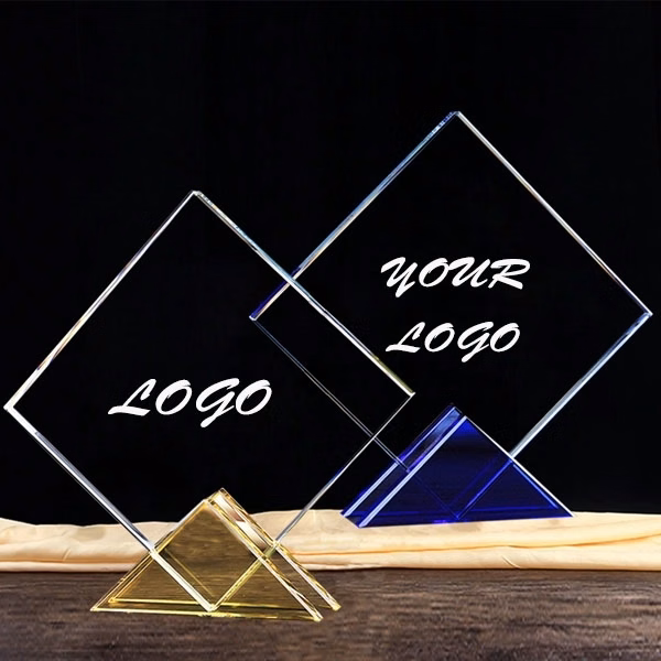 Crystal Triangle Base Square Award