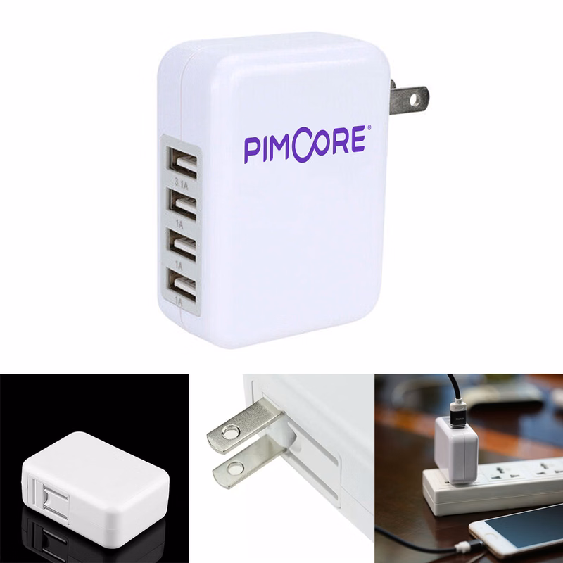 Compact Foldable 4-Port Fast USB Charger