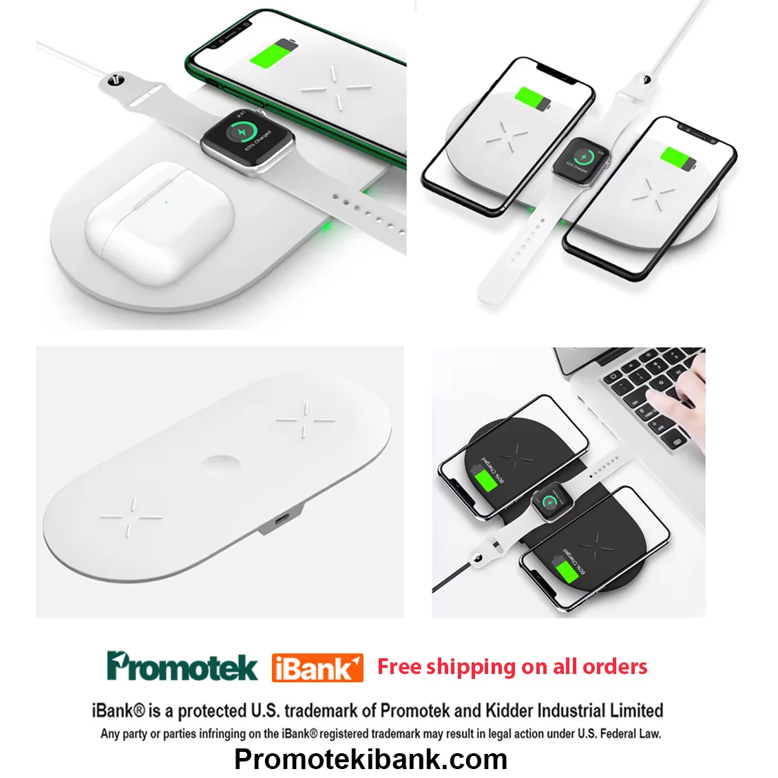 iBank® 3-in-1 Wireless Charging Station compatible with iPhone, Apple Watch & AirPods 1
