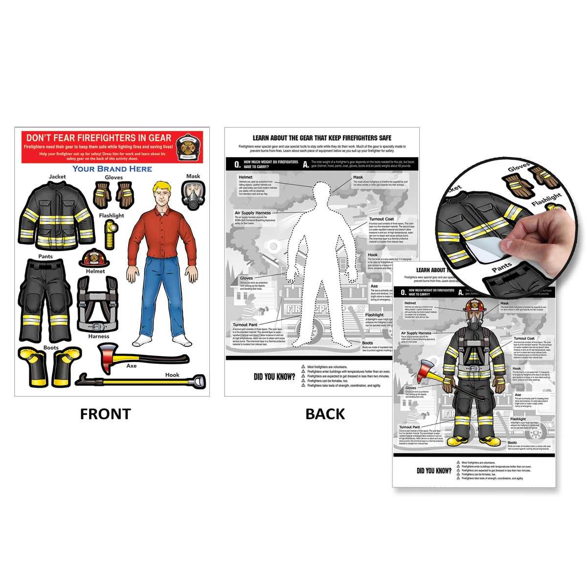 Fireman Dress-Up Peel-N-Place (Caucasian Male) 1