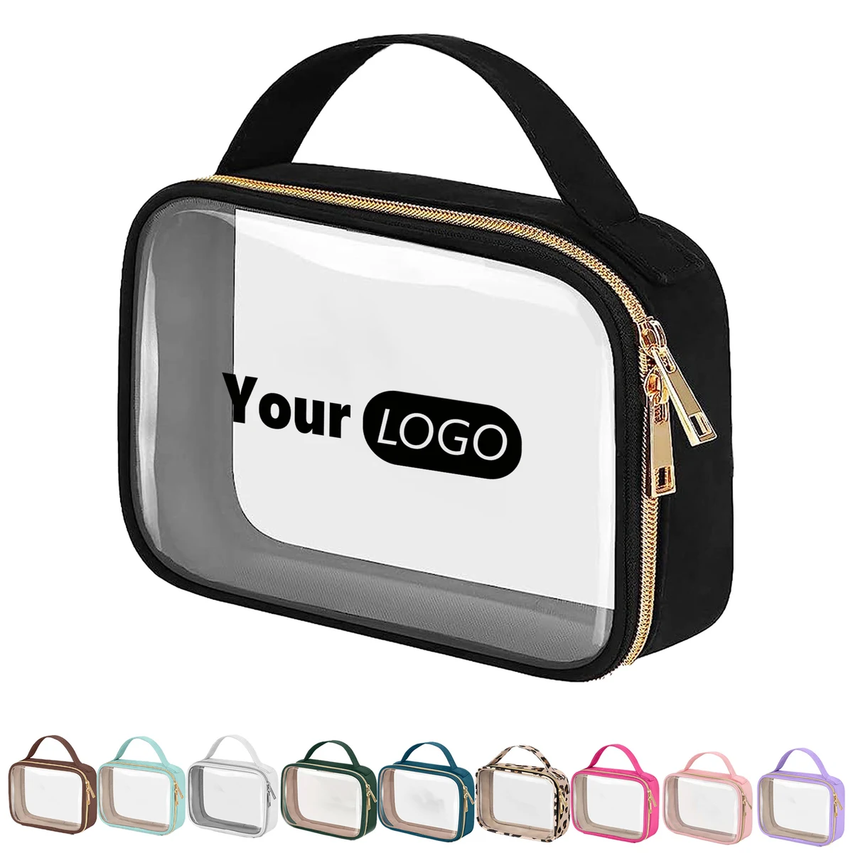 Clear Toiletry Bag with Handle Large Opening 1