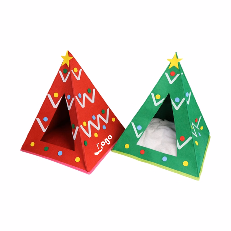 Felt Christmas Color Cat Bed Pet Nest