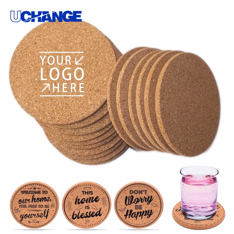 Absorbent Round Cork Coaster Mat
