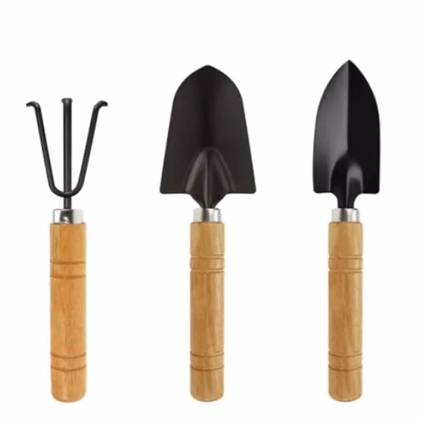 Mini Three-Pieces Wood Handle Gardening Tool Set