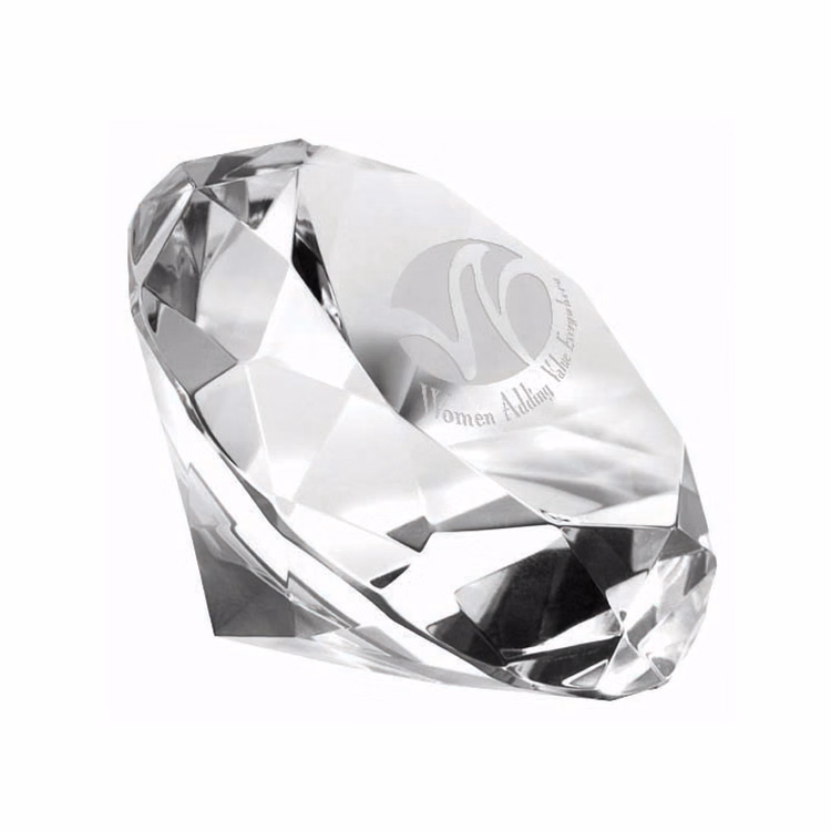 Glass Diamond Paperweight