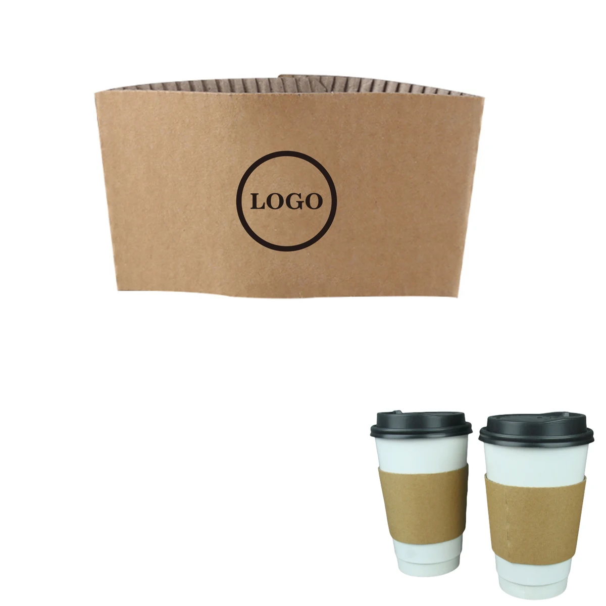 Eco-Friendly Kraft Cup Sleeve for Hot and Cold Drinks 1