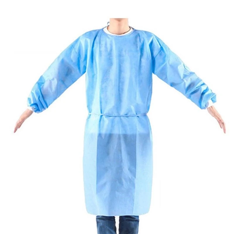 Disposable Non-woven Isolation Gown With PE Film 1